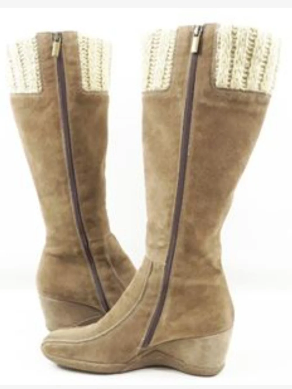 Aquatalia Italy Suede Sweater Boots Cottagecore Renaissance Fair Boho 8.5